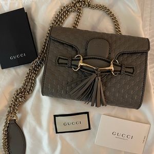 Emily chain Flap Guccissima leather mini
